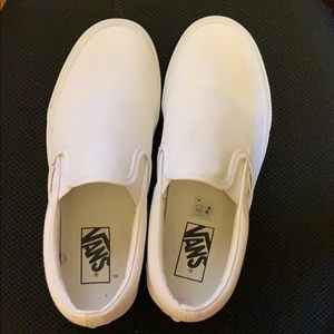 white slip on vans